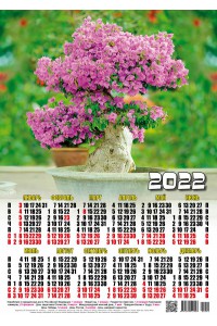 22020 Бонсай - 2022 (Листовой настенный календарь формат А3)