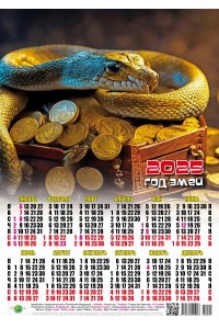 25001 С монетами - 2025 (Листовой настенный календарь, формат А3)