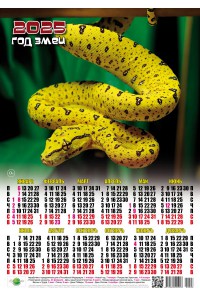 25003 Желтая - 2025 (Листовой настенный календарь, формат А3)