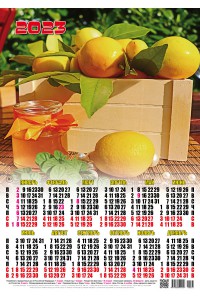 000233 Лимоны - 2023 (Листовой календарь, формат А2)