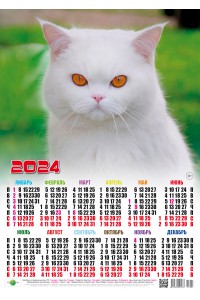 01001 Пушок - 2024 (Листовой календарь, формат А2)