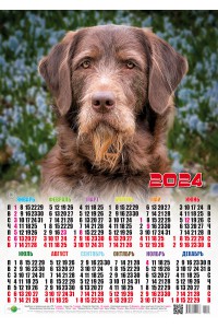 01003 Пёс Барбос - 2024 (Листовой календарь, формат А2)