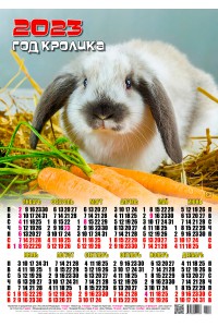 00006 Любитель морковки - 2023 (Листовой настенный календарь формат А2)