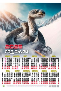 00028 Сноубордист - 2025 (Листовой настенный календарь, формат А2)