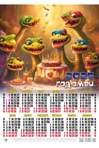 00029 Торт - 2025 (Листовой настенный календарь, формат А2)
